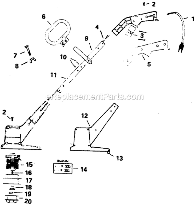 Page A Diagram and Parts List for 417  Weed Eater Trimmer